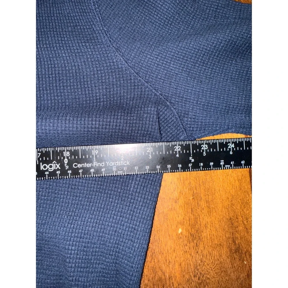 Polo Ralph Lauren Mens‎ XL Navy Blue Waffle Knit Thermal Long Sleeve Crewneck